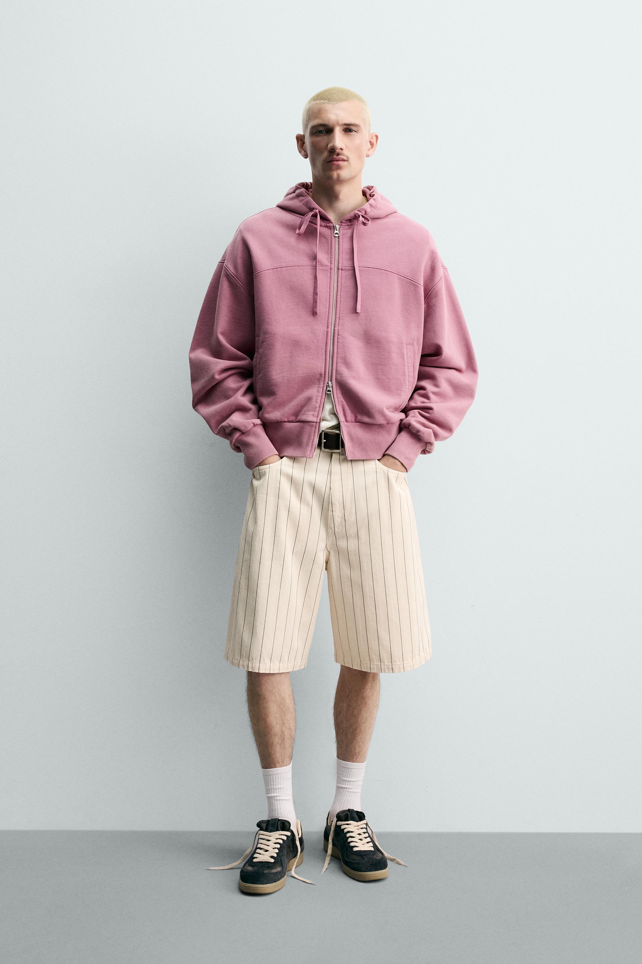 BERMUDA BAGGY FIT À RAYURES